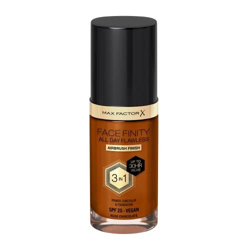 Max Factor FACEFINITY ALL DAY FLAWLESS 3 IN 1 foundation N102chocolate 30ml donna