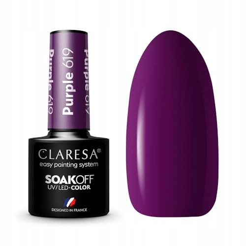 CLARESA Soak Off UVLED Vernice ibrida viola 619 5g