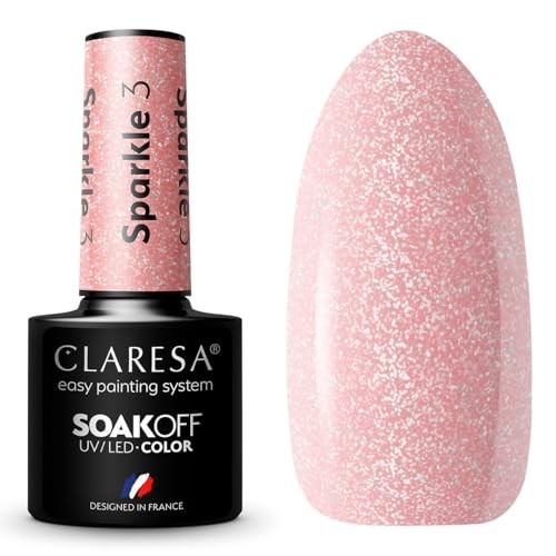 CLARESA Soak Off Vernice ibrida UVLED Sparkle 3 5g