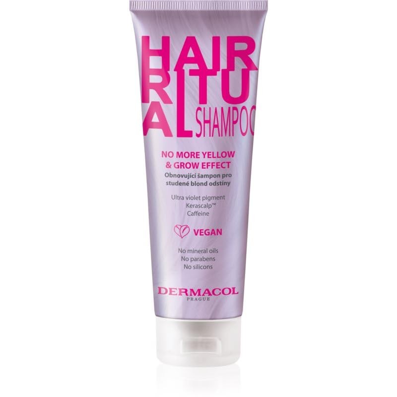 Dermacol Hair Ritual No More Yellow and Grow Effect Shampoo tonalit biondo freddo Shampoo 250ml Donna
