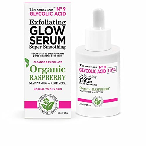 The Conscious GLYCOLIC ACID exfoliating glow serum organic raspberry 30 ml Donna