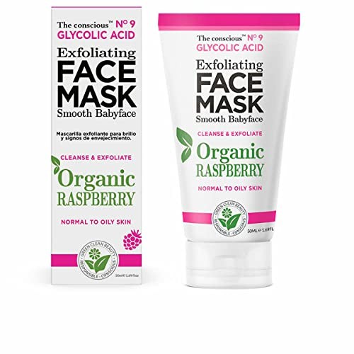 The Conscious GLYCOLIC ACID exfoliating face mask organic raspberry 50 ml Donna