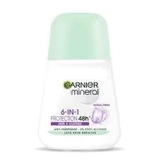 GARNIER 6in1 Protezione 48h Pelle E Vestiti Rotolo antitraspirante RollOn Floral Fresh 50ml