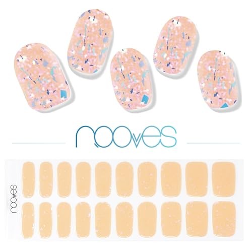 Nooves GEL NAILS peach galettes premium luxe metallic 20 unit donna