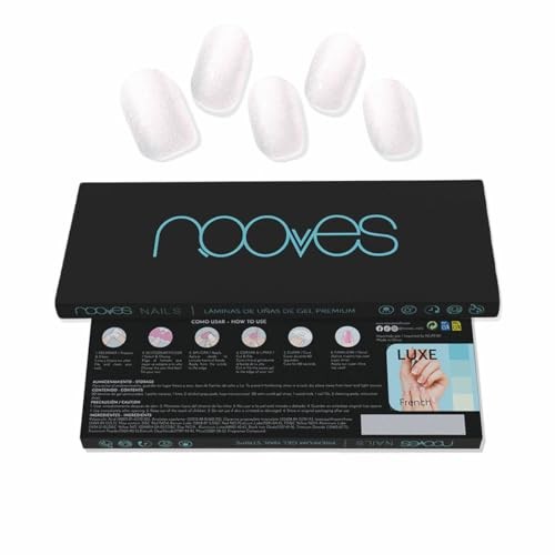 Nooves Lminas De Uas De Gel Perl Premium Luxe Cat Perlada Blanco 20 U unisex