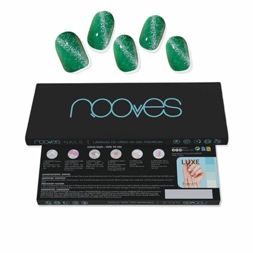Nooves Lminas De Uas De Gel Jade Glass Premium Glam Cat Eye Verde 20 U unisex