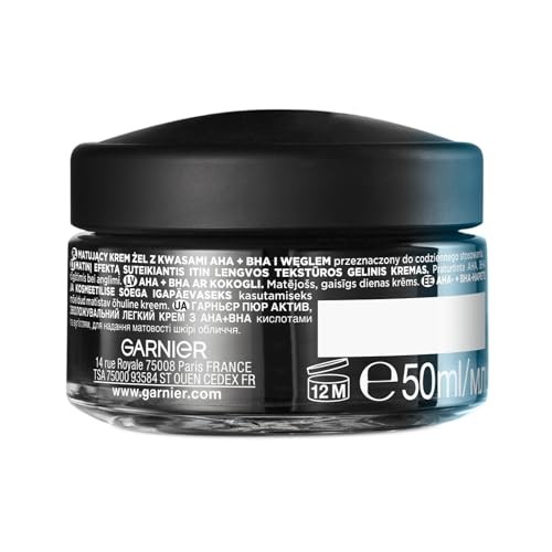 GARNIER Pure Active AHA BHA Charcoal Daily Mattifying Air Cream crema viso giorno 50ml