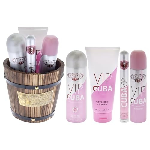 Cuba Set regalo VIP Cuba eau de parfum 100 ml eau de parfum 35 ml spray corpo 200 ml e lozione corpo 200 ml donna 100ml