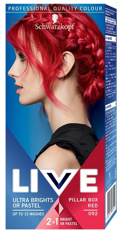 SCHWARZKOPF Live Ultra Brights o Tintura per capelli pastello colorazione semipermanente 092 Sharp Red