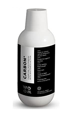 Woom CARBON Charcoal Mouthwash with Whiteness Action Mouthwash with black coal with a whitening effect donna 500ml