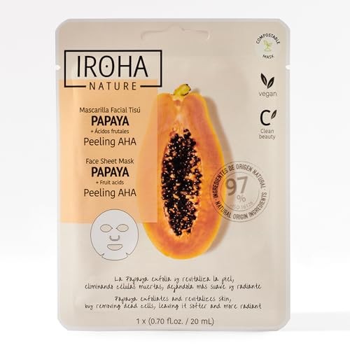 Iroha PAPAYA PEELING AHA tissue facial mask 1 unit unisex