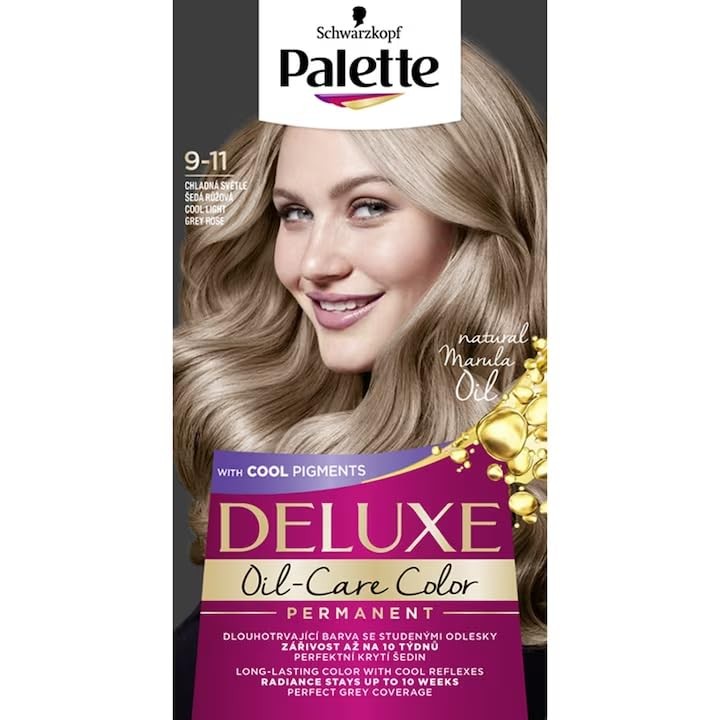 PALETTE Deluxe OilCare Color tintura permanente per capelli con microoli 911 Cool Light Rose Blonde