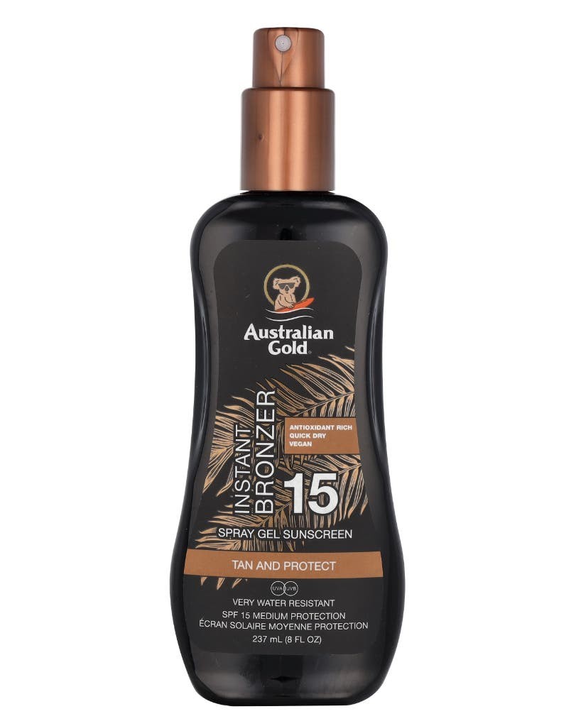 Australian Gold SUNSCREEN SPF15 spray gel with instant bronzer 237ml unisex 237ml