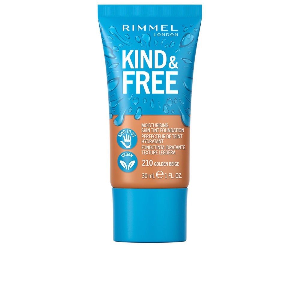 Rimmel Kind and Free Idratante Fondotinta Tinta per la Pelle Make up 30ml 210 Beige dorato Donna