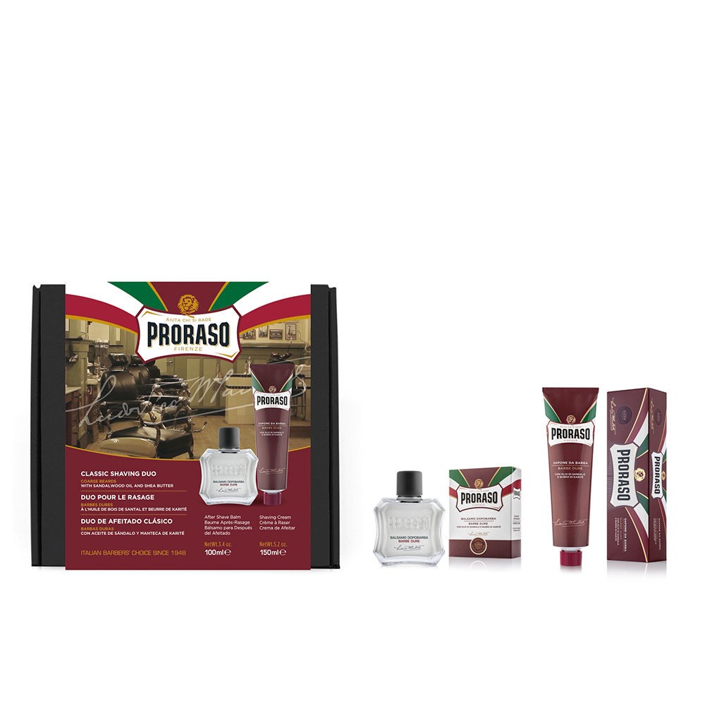 Proraso Set Olio di Sandalo e Burro di Karit Set regalo di prodotti per la rasatura nutrienti Uomo