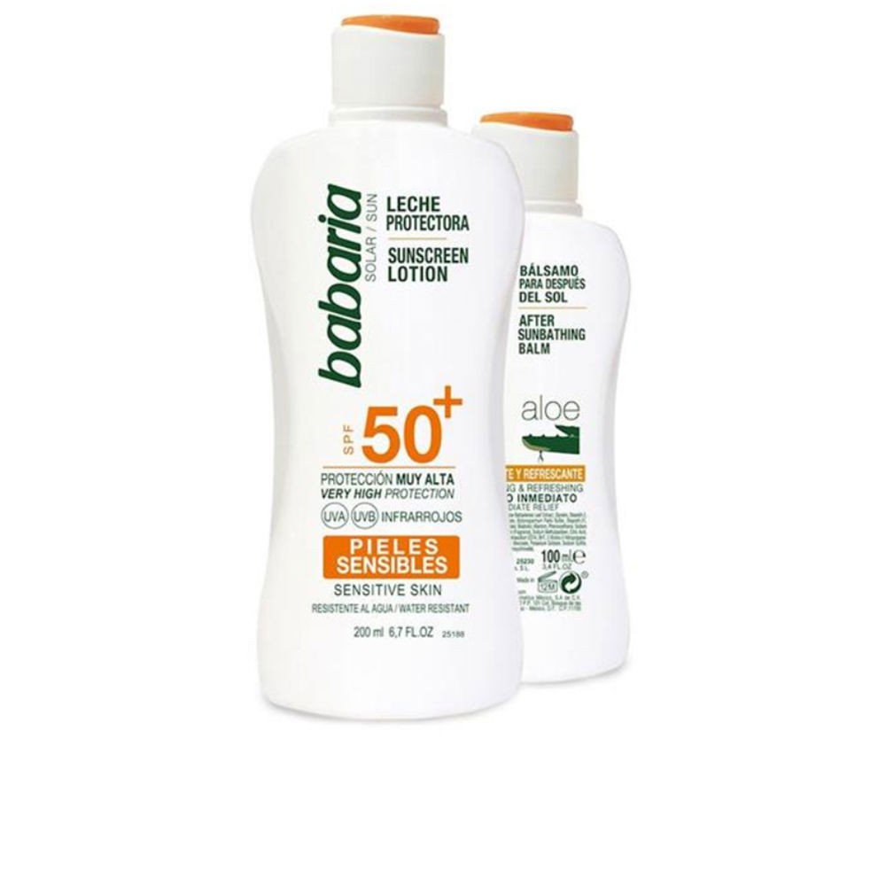 Babaria SOLAR PIEL SENSIBLE SPF50 LECHE LOTE 2 pz Unisex