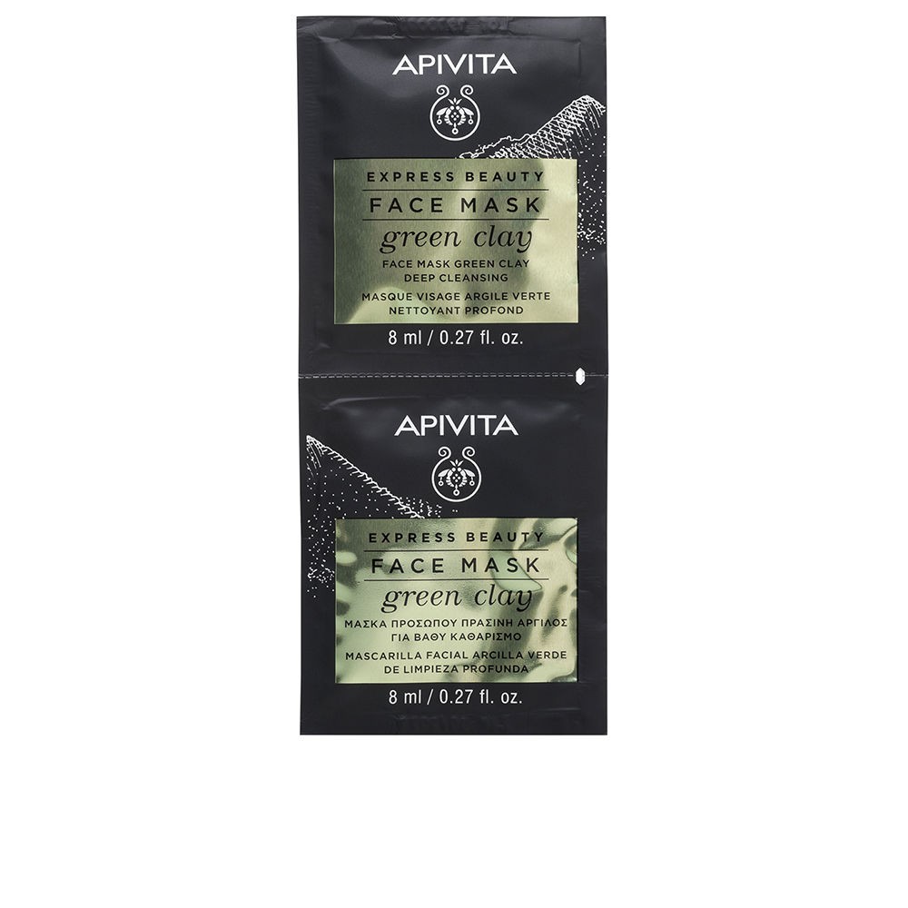 Apivita EXPRESS BEAUTY mascarilla de limpieza profunda con arcilla verde 2 x 8 ml Donna