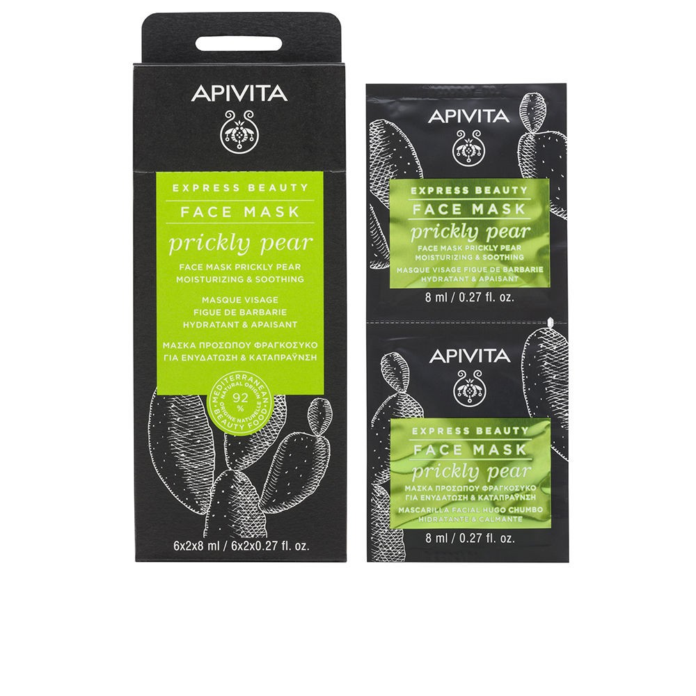 Apivita EXPRESS BEAUTY mascarilla hidratante calmante con higo chumbo 2 x 8 ml Unisex