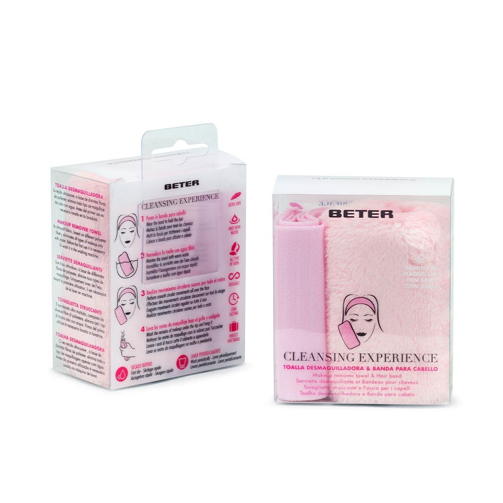 Beter CLEANSING EXPERIENCE toalla desmaquilladora banda cabello 2 u Donna