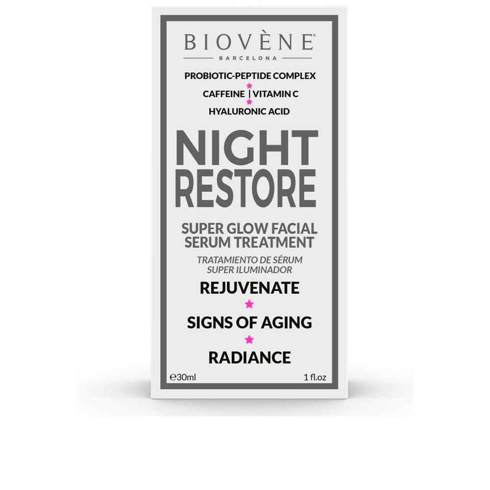 Biovne NIGHT RESTORE super glow facial serum treatment 30 ml Donna