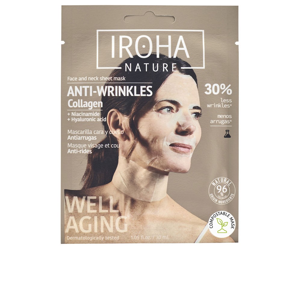 Iroha 100 COTTON FACE NECK MASK collagenantiage 1 u Donna