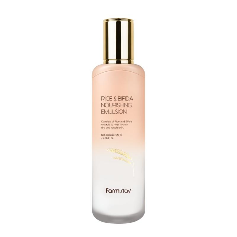 Farmstay emulsione nutriente riso e bifida emulsione nutriente viso con riso e fermenti 120ml