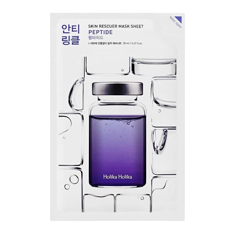 Holika holika maschera in foglio antirughe skin rescuer mask sheet peptide con peptidi