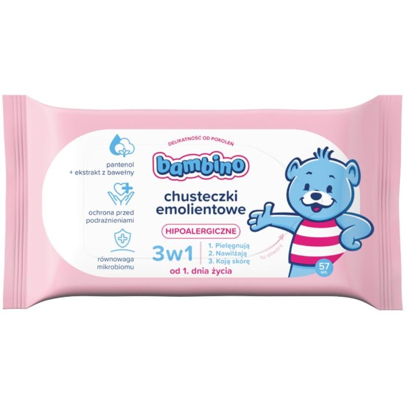 Bambino salviette emollienti 3 in 1 57 pezzi