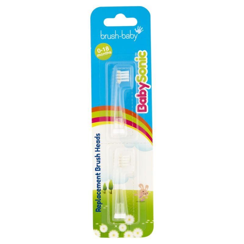 Brush baby testine per spazzolino sonico baby sonic 0-18 mesi, 2 pezzi.
