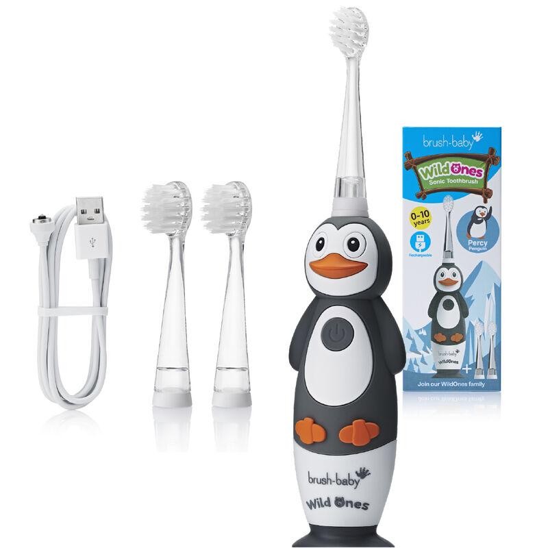 Brush baby spazzolino sonico wild ones per bambini 0-10 pinguino