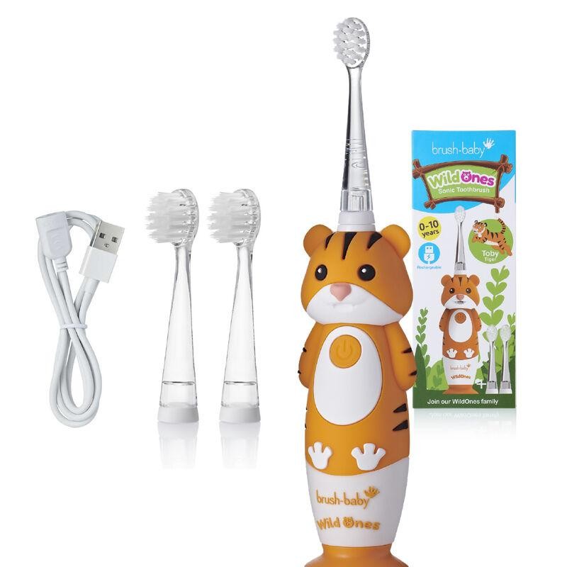 Brush baby spazzolino sonico wild ones per bambini 0-10 tiger