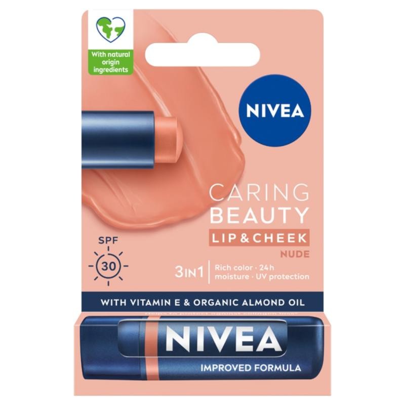 Nivea rossetto caring beauty 3 in 1 nude 4,8 g