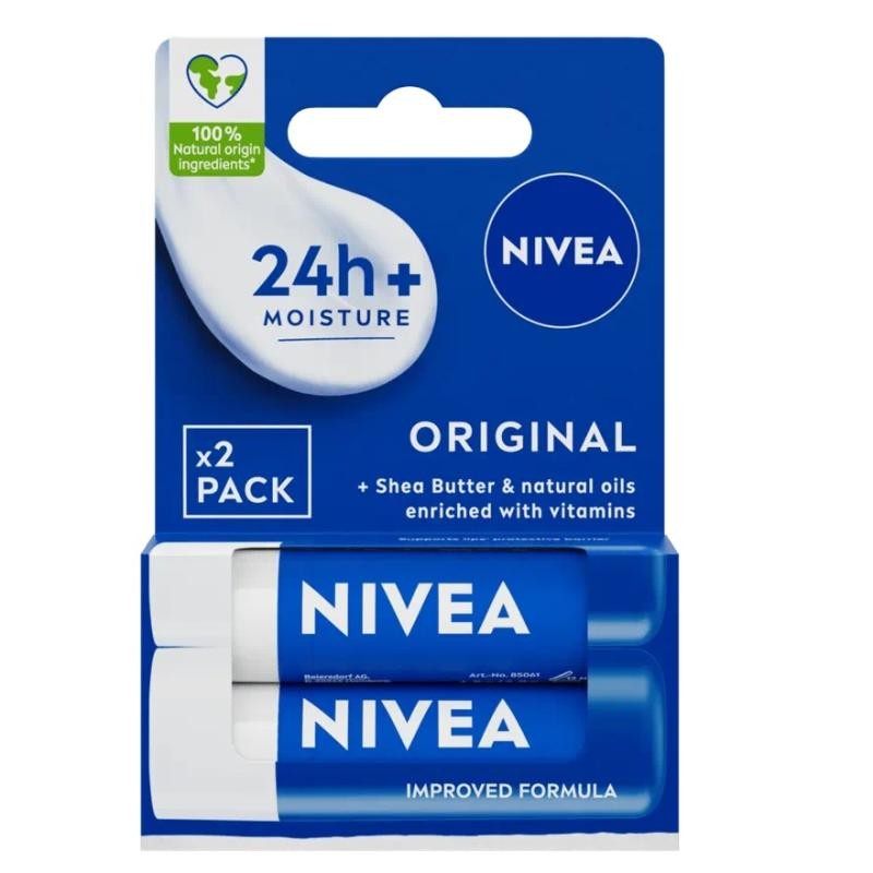 Nivea balsamo labbra original care 2x4,8 g