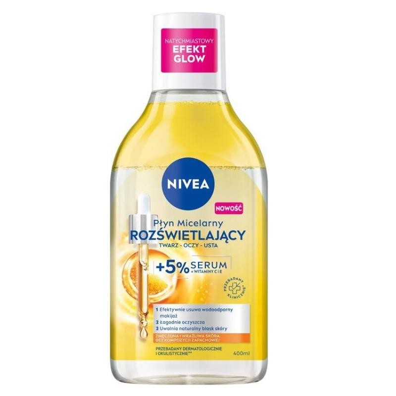 Nivea fluido micellare struccante per pelli sensibili e stanche illuminante 400ml