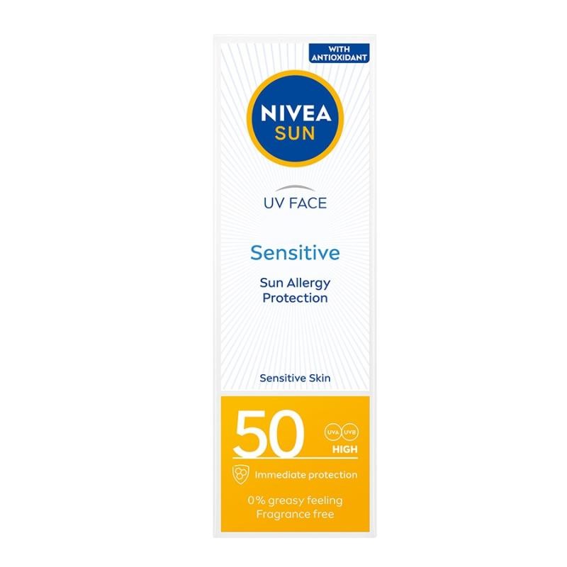 Nivea crema viso protettiva sun sensitive per pelli sensibili spf50 50ml