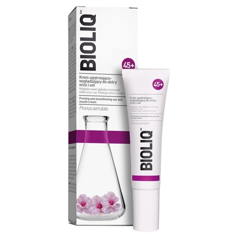 Bioliq crema dermorassodante e levigante per occhi e labbra 45+ estratto di ciliegia giapponese 15 ml