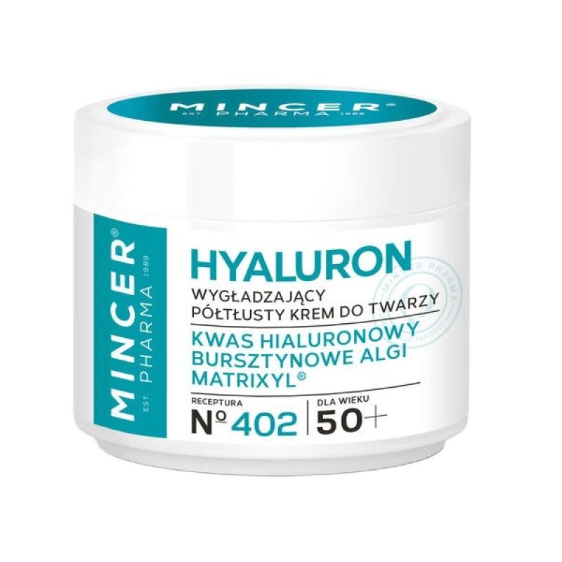 Mincer pharma crema viso semi-grassa levigante hyaluron 50+ 402 50ml