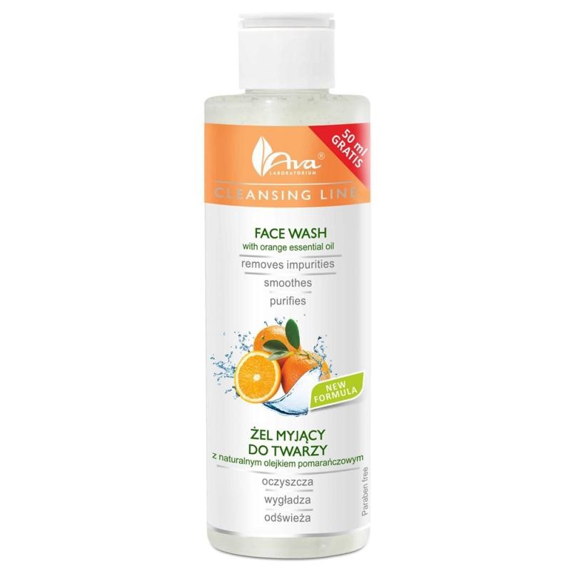 Ava laboratorium face wash gel detergente viso all'arancia 200 ml