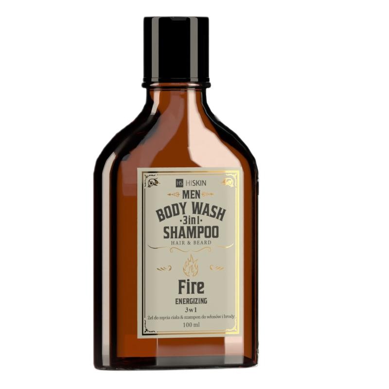 Hiskin men whisky gel doccia e shampoo per capelli e barba 3 in 1 fire 100 ml
