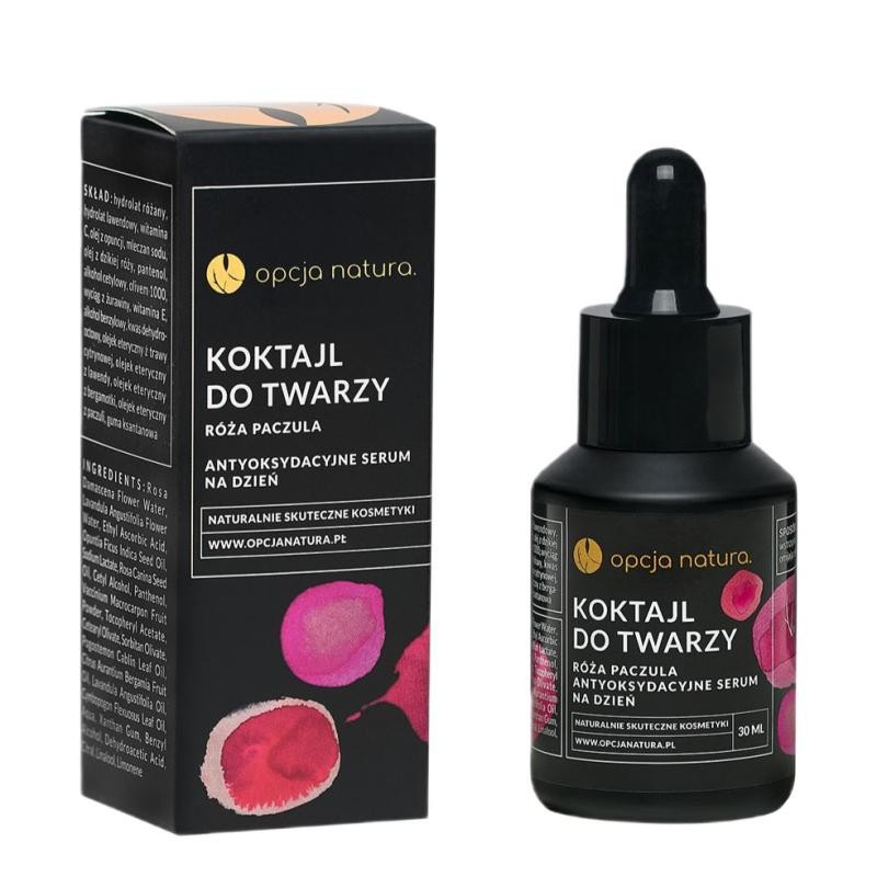 Natura option face cocktail, siero giorno antiossidante rosa e patchouli 30 ml