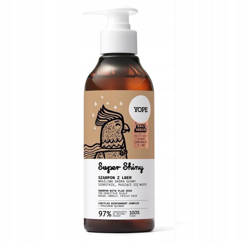 Yope daily heroes shampoo super lucido per capelli al lino 300ml