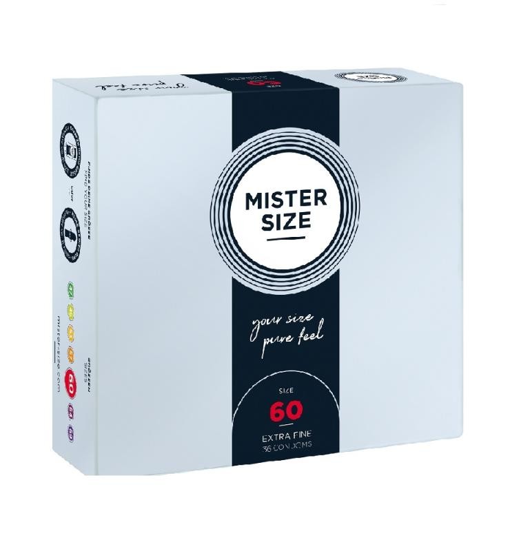Mister size preservativi preservativi taglia 60mm 36 pezzi.