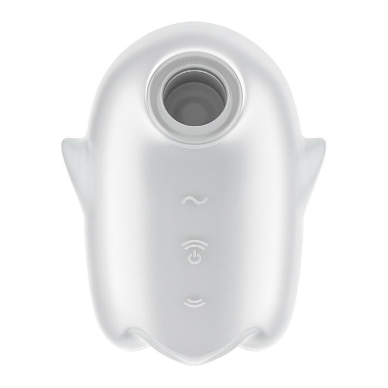 Satisfyer vibratore a ventosa fantasma luminoso bianco