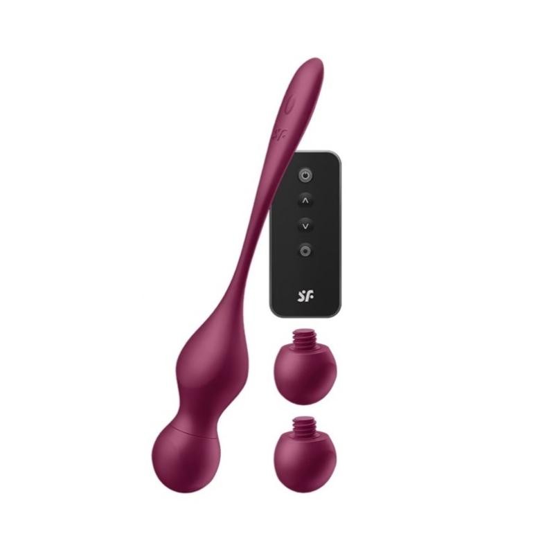 Satifyer palline vibranti love birds vary connect app, colore rosso vino