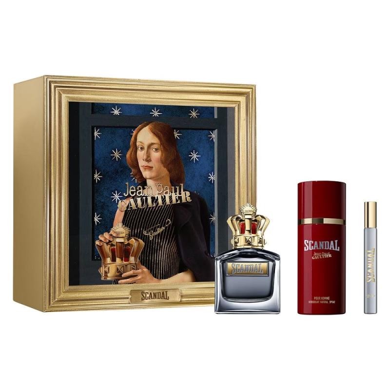 Set jean paul gaultier scandal pour homme edt spray 100 ml + deo spray 150 ml + edt spray 10 ml
