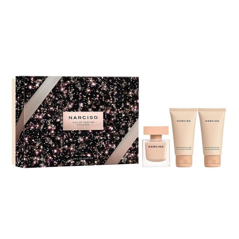 Set narciso rodriguez narciso poudree edp spray 50 ml + lozione corpo 50 ml + gel doccia 50 ml