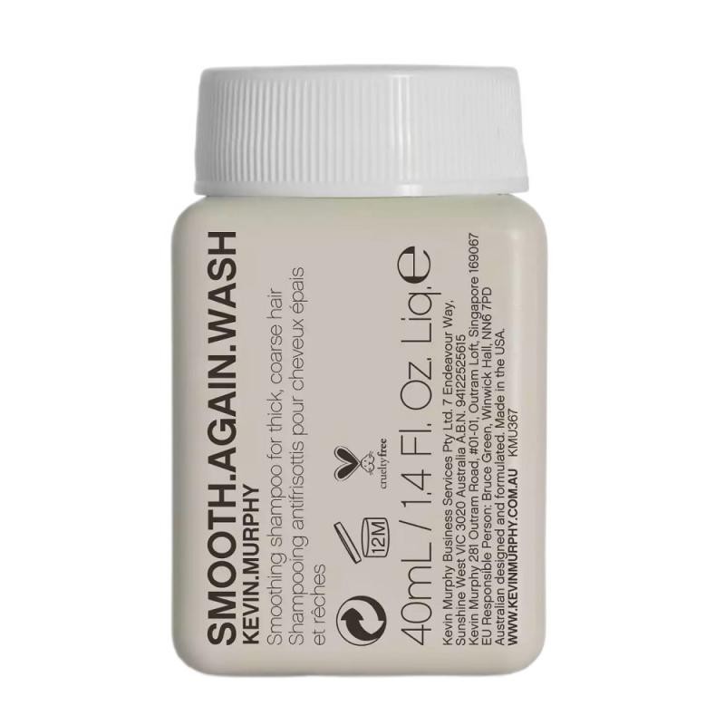 Kevin murphy shampoo lisciante smooth again wash per capelli spessi, shampoo lisciante per capelli fini 40 ml