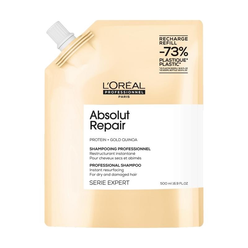 L'oreal professionnel serie expert absolut repair shampoo rigenerante per capelli danneggiati ricarica 500 ml