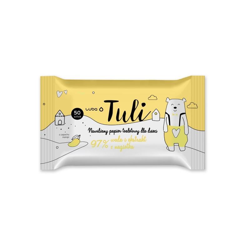 Luba carta igienica tuli inumidita per bambini con acqua ed estratto di calendula 50 pezzi