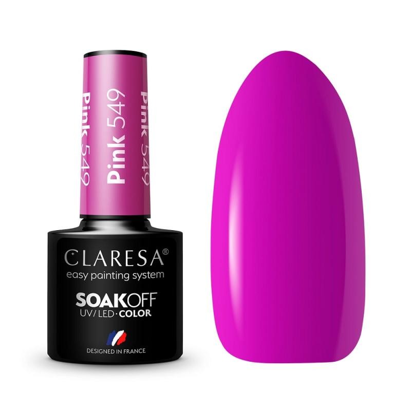Claresa smalto ibrido soak off uv/led rosa 549 5g